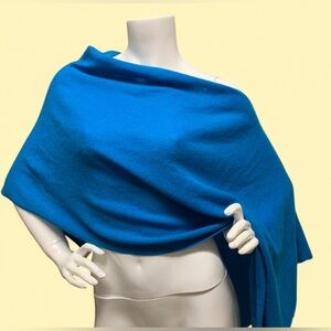 Peck & Peck 100% Cashmere Blue Poncho-Wrap